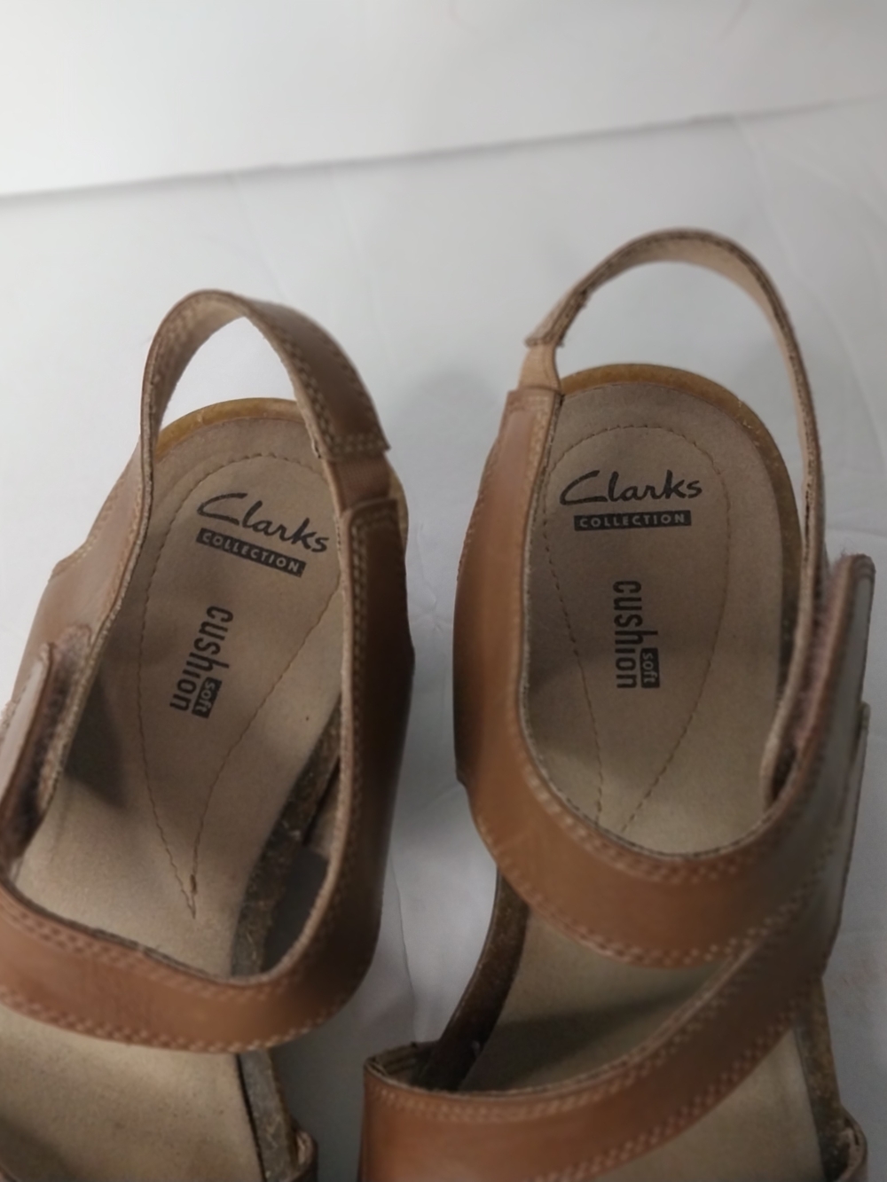 Clarks Women’s Brown Leather Multi-Strap Slingback Sandals - Picture 4 of 8